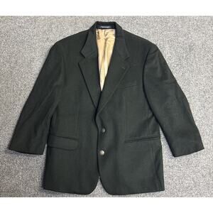 VTG Peerless Man John Peter Dark Green Two Button Suit Jacket 42S Wool Blend
